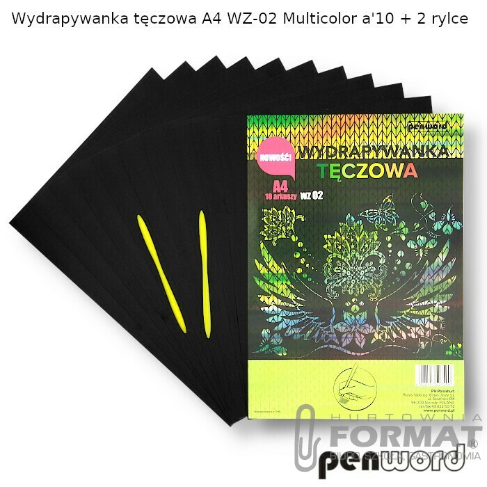 WYDRAPYWANKA TĘCZOWA A4 WZ-02 MULTICOLORa'10 +2rylce 1