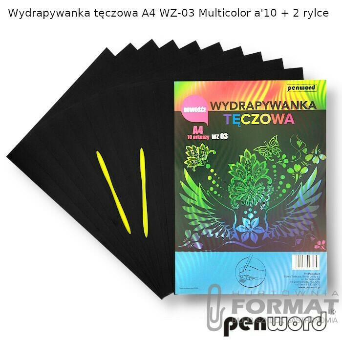 WYDRAPYWANKA TĘCZOWA A4 WZ-03 MULTICOLORa'10 +2rylce 1