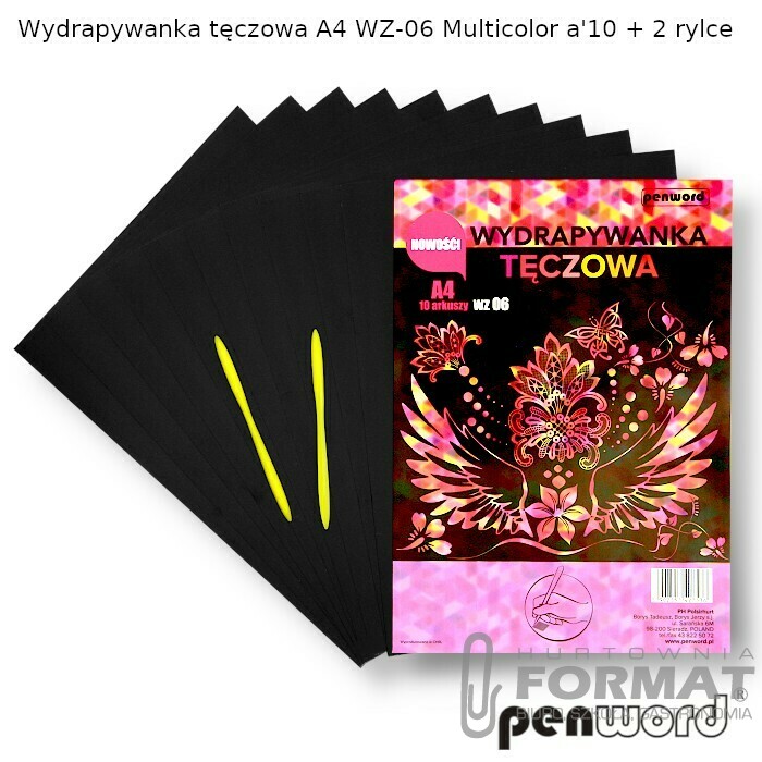 WYDRAPYWANKA TĘCZOWA A4 WZ-06 MULTICOLORa'10 +2rylce 1