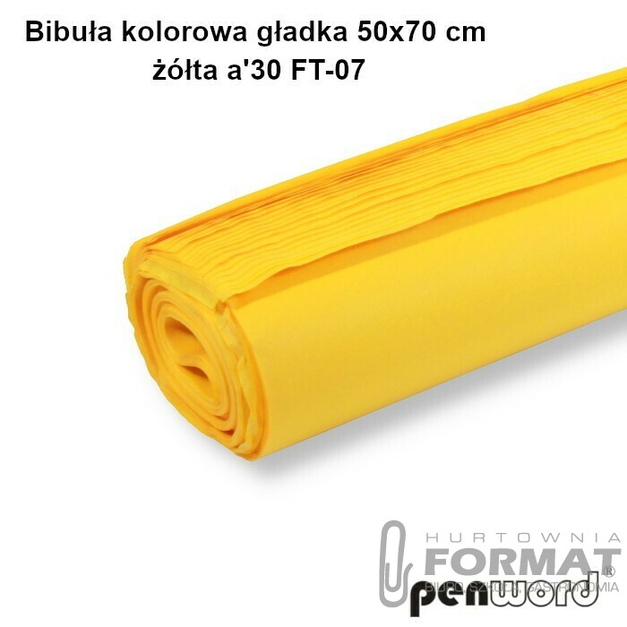 BIBUŁA KOLOROWA GŁADKA 50x70cm ŻÓŁTA a'30 FT-07 1