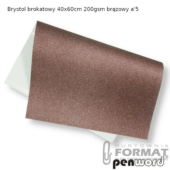 BRYSTOL BROKATOWY 40x60cm 200gsm BRĄZOWY a'5 1