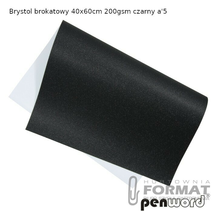 BRYSTOL BROKATOWY 40x60cm 200gsm CZARNY  a'5 1
