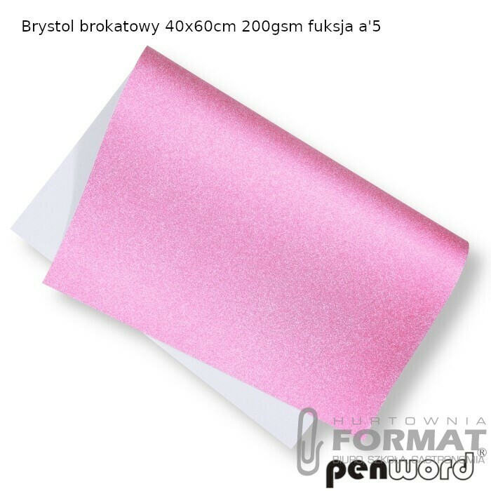 BRYSTOL BROKATOWY 40x60cm 200gsm FUKSJA  a'5 1