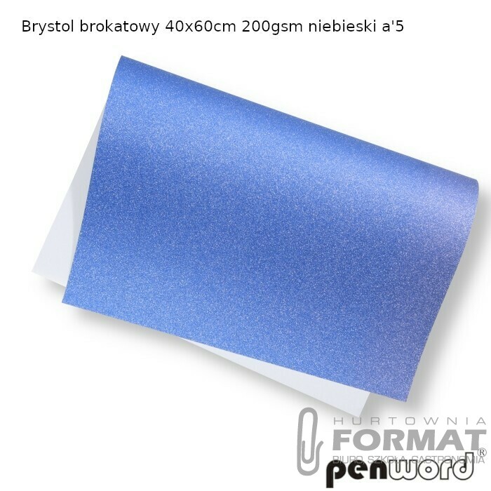 BRYSTOL BROKATOWY 40x60cm 200gsm NIEBIESKI a'5 1