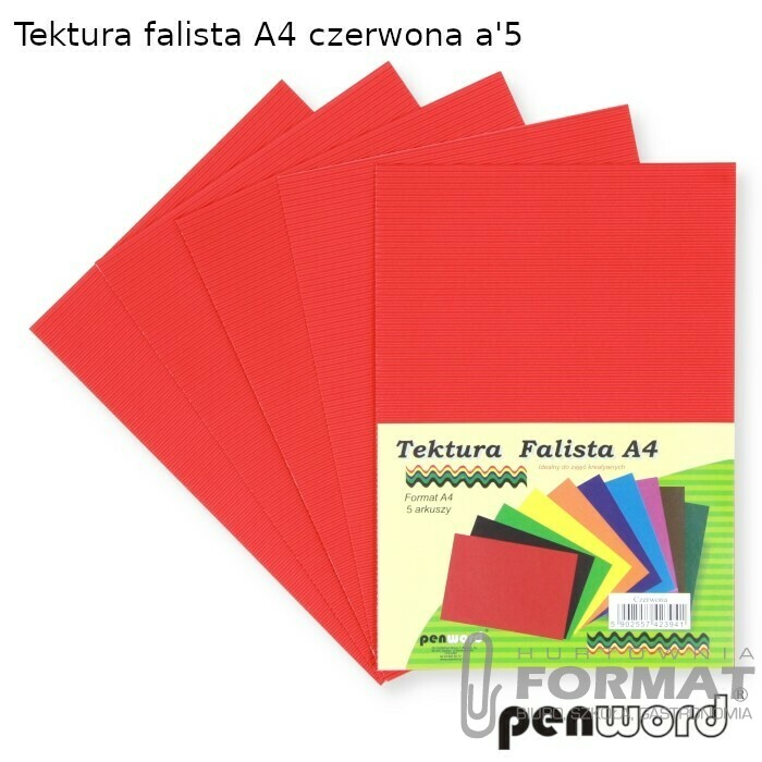 TEKTURA FALISTA A4 CZERWONA a'5 1