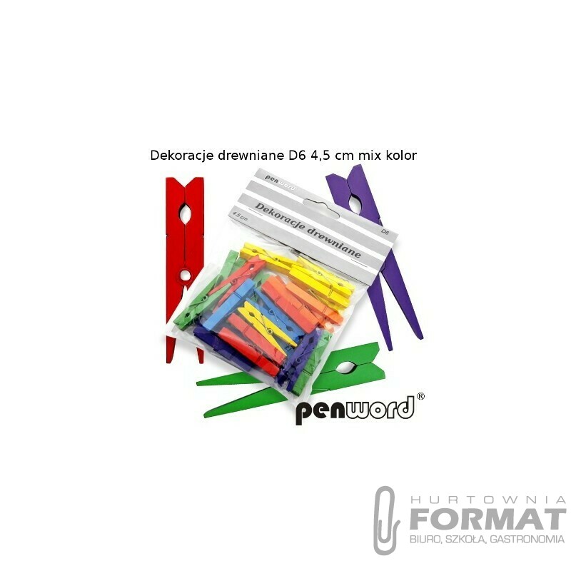 DEKORACJE DREWNIANE D6 4,5cm MIX KOLOR a'24 1