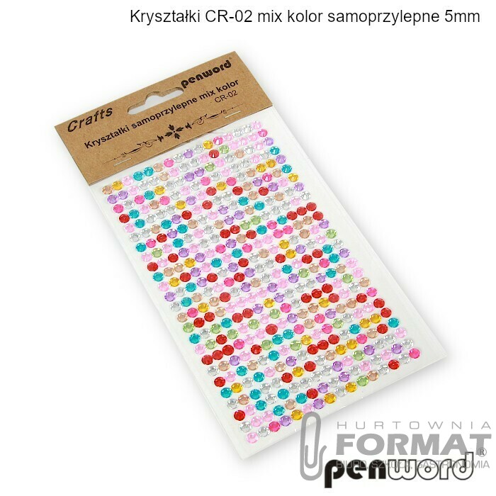 KRYSZTAŁKI CR-02 MIX KOLOR SAMOPRZYLEPNE5mm 1