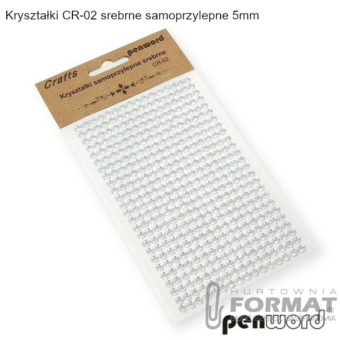 KRYSZTAŁKI CR-02 SREBRNE SAMOPRZYLEPNE 6mm 1