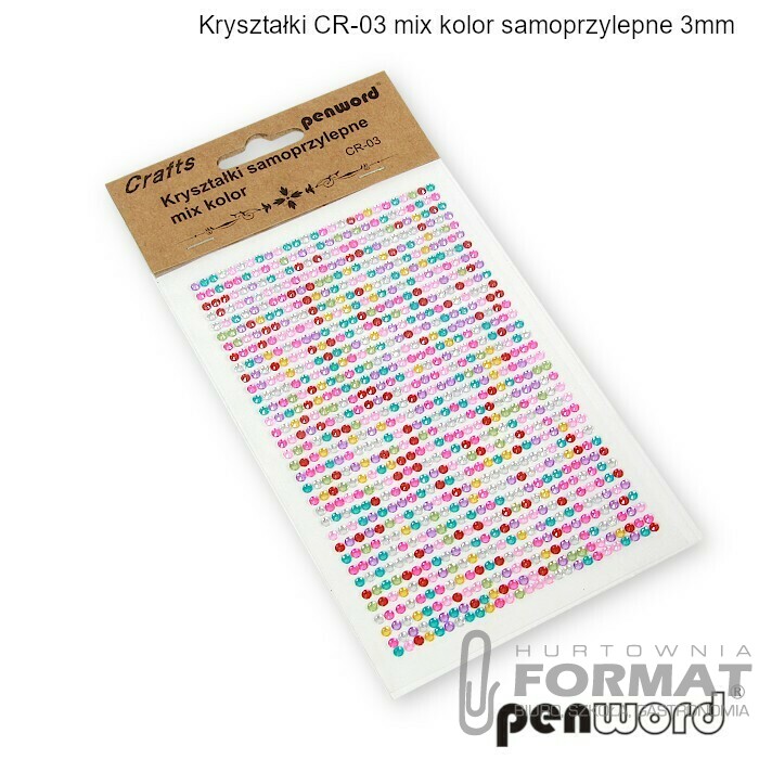 KRYSZTAŁKI CR-03 MIX KOLOR SAMOPRZYLEPNE3mm 1