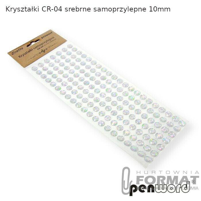 KRYSZTAŁKI CR-04 SREBRNE SAMOPRZYLEPNE 10mm 1