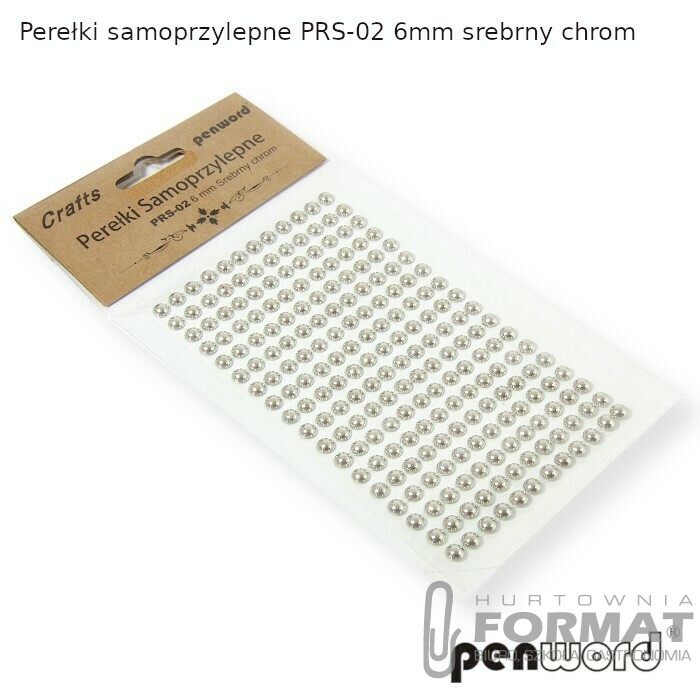 PEREŁKI SAMOPRZYLEPNE PRS-02 6mm SREBRNY CHROM 1