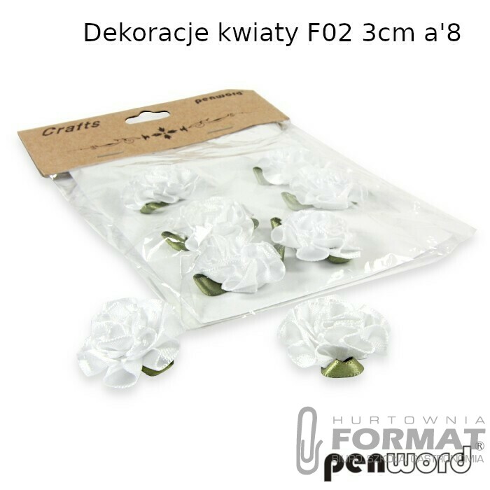 DEKORACJE KWIATY F02 3cm a'8 1