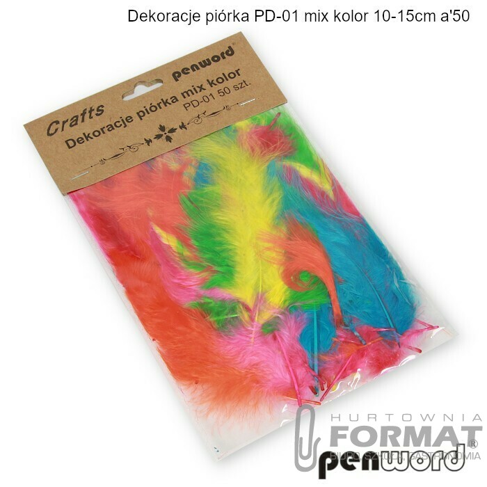 DEKORACJE PIÓRKA PD-01 MIX KOLOR 10-15cm a'50 1