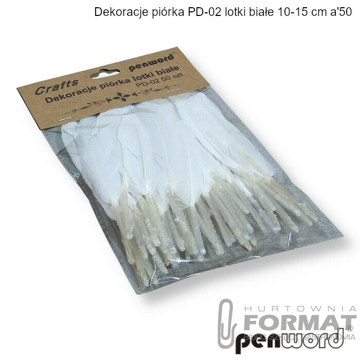 DEKORACJE PIÓRKA PD-02 LOTKI BIAŁE 10-15cm a'50 1