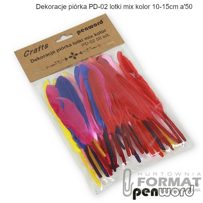 DEKORACJE PIÓRKA PD-02 LOTKI MIX KOLOR 10-15cm a'50 1