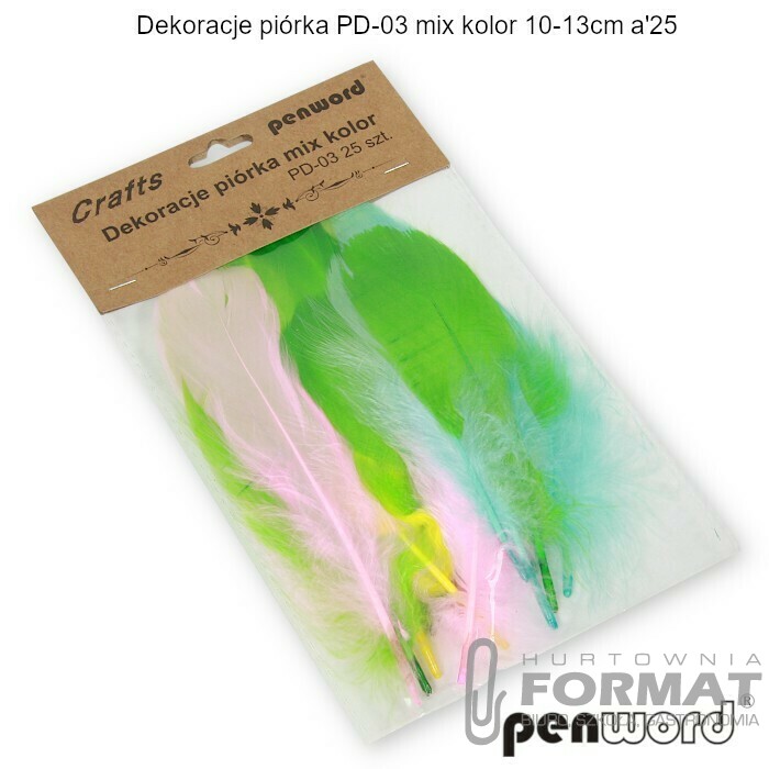 DEKORACJE PIÓRKA PD-03 MIX KOLOR 10-13cma'25 1