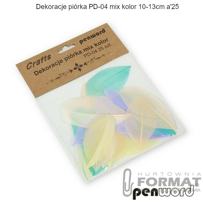 DEKORACJE PIÓRKA PD-04 MIX KOLOR 10-13cma'25 1