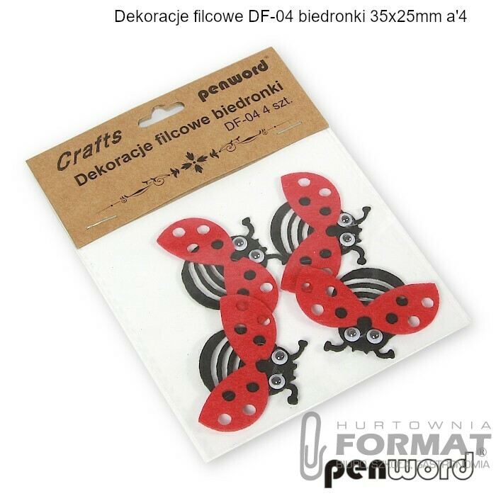 DEKORACJE FILCOWE DF-04 BIEDRONKI 35x25mm a'4 1