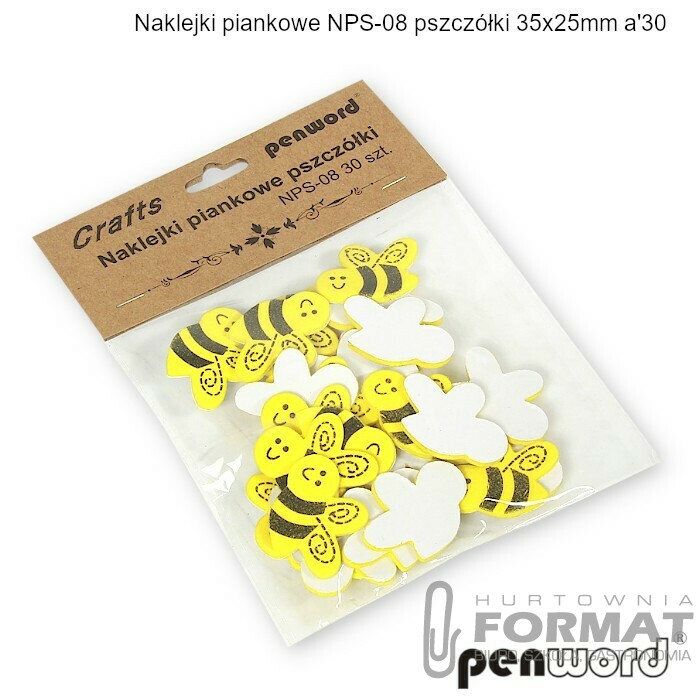 NAKLEJKI PIANKOWE NPS-08 PSZCZÓŁKI 35X25mm a'30 1