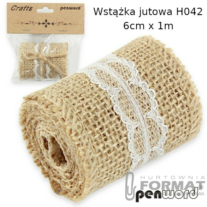 WSTĄŻKA JUTOWA H042 6cm x 1m 1