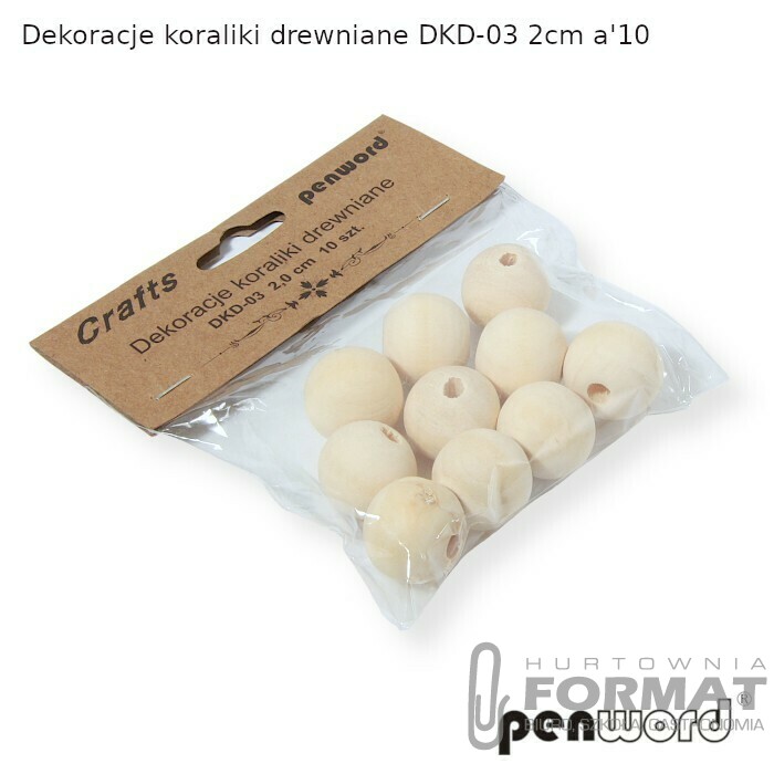 DEKORACJE KORALIKI DREWNIANE DKD-03 2cm a'10 1
