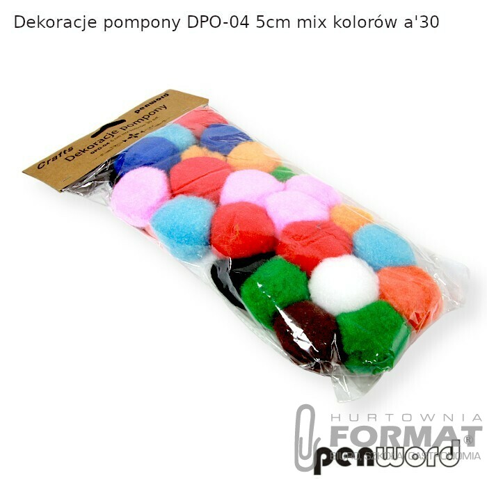 DEKORACJE POMPONY DPO-04 5cm MIX KOLORÓWa'30 1