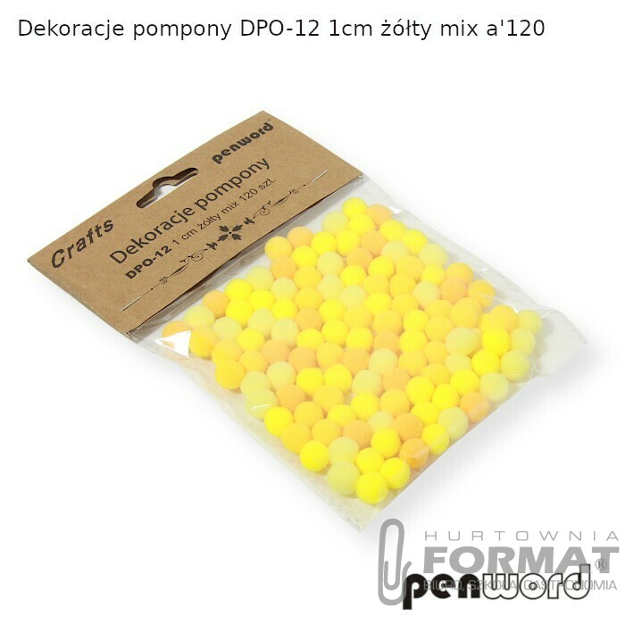 DEKORACJE POMPONY DPO-12 1cm ŻÓŁTY MIX a'120 1