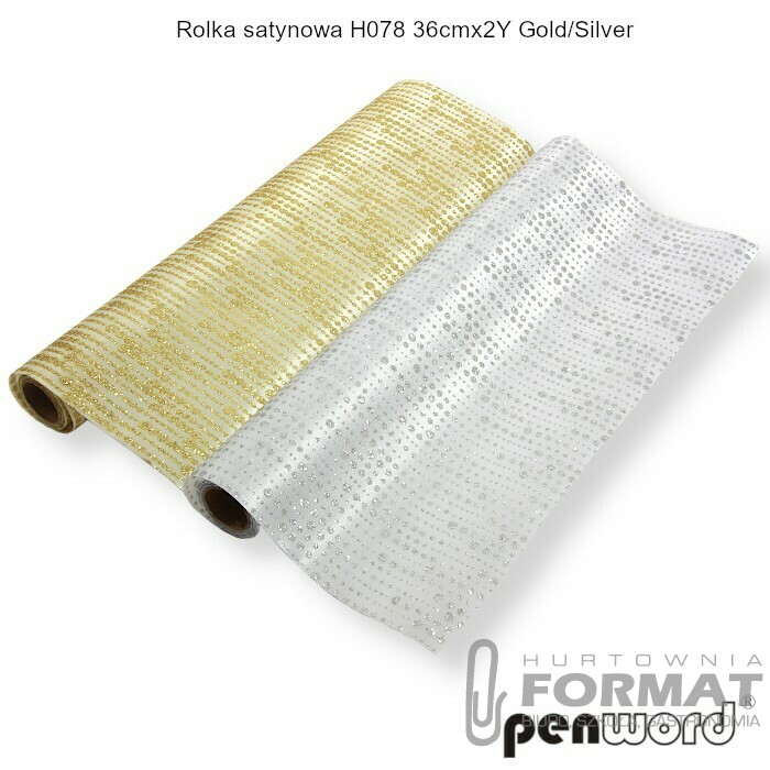 ROLKA SATYNOWA H078 36cmx2Y GOLD/SILVER 1