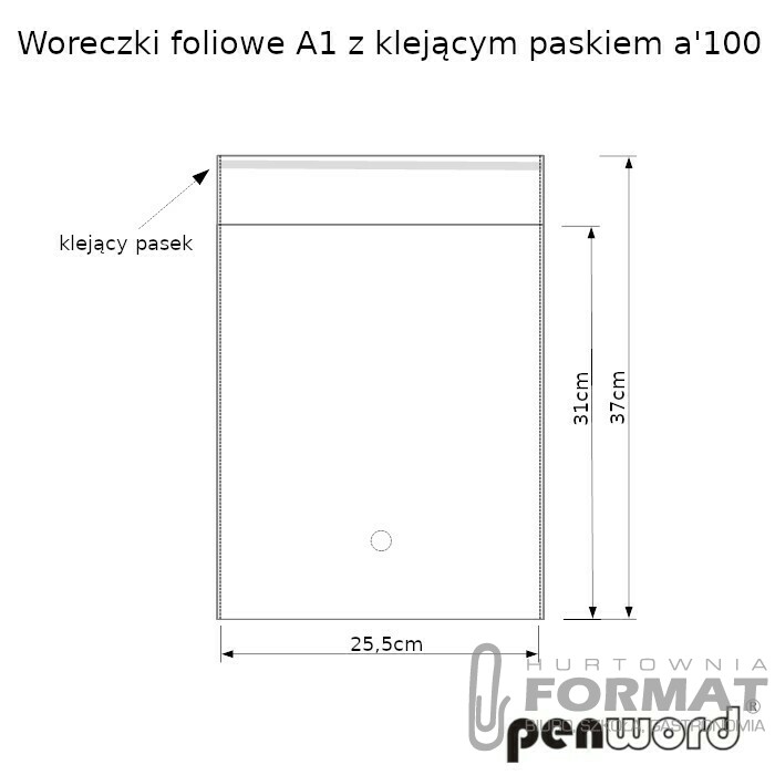 WORECZKI FOLIOWE 25,5cmx31cm Z KLEJĄCYM PASKIEM a'100 1