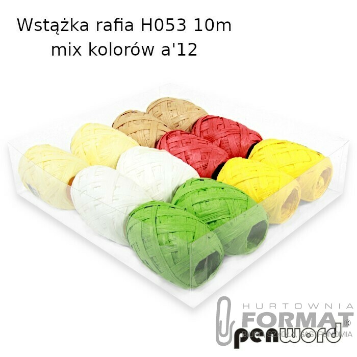 WSTĄŻKA RAFIA H053 10m MIX KOLORÓW a'12 1