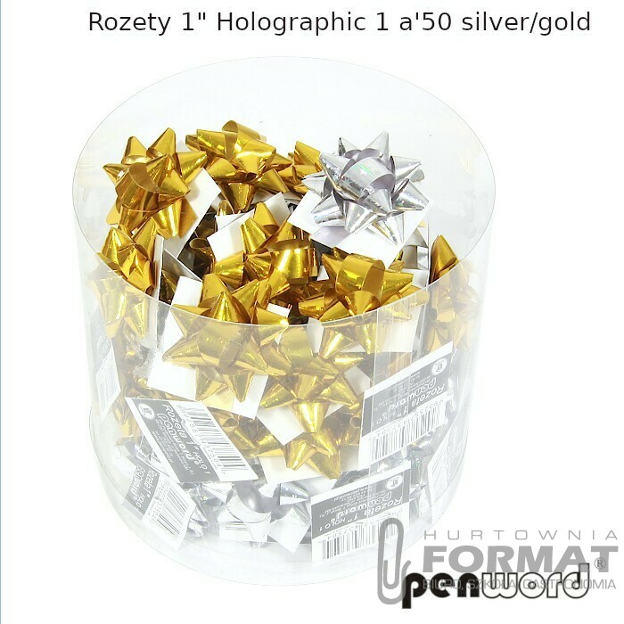 ROZETY 1" HOLOGRAPHIC 1 a'50 SILVER/GOLD 1