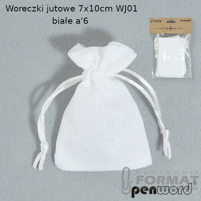 WORECZKI JUTOWE 7x10cm WJ-01 BIAŁE a'6 1