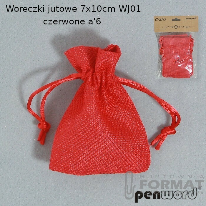 WORECZKI JUTOWE 7x10cm WJ-01 CZERWONE a'6 1