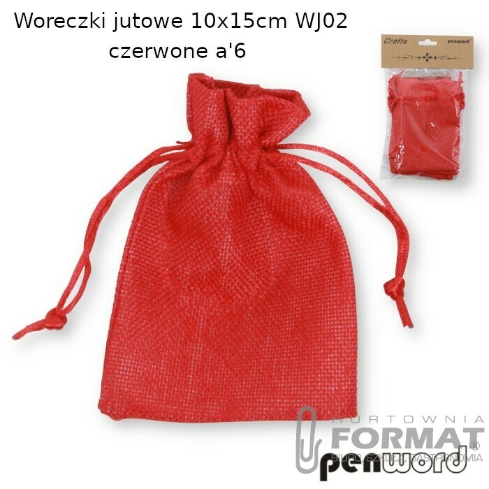 WORECZKI JUTOWE 10x15cm WJ-02 CZERWONE  a'6 1