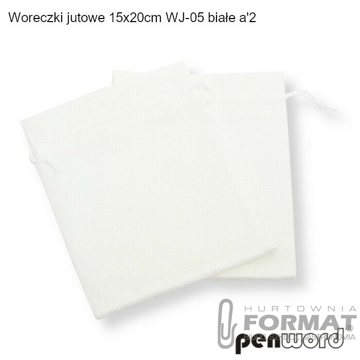 WORECZKI JUTOWE 15x20cm WJ-05 BIAŁE a'2 1