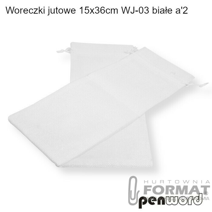 WORECZKI JUTOWE 15x36cm WJ-03 BIAŁE a'2 1