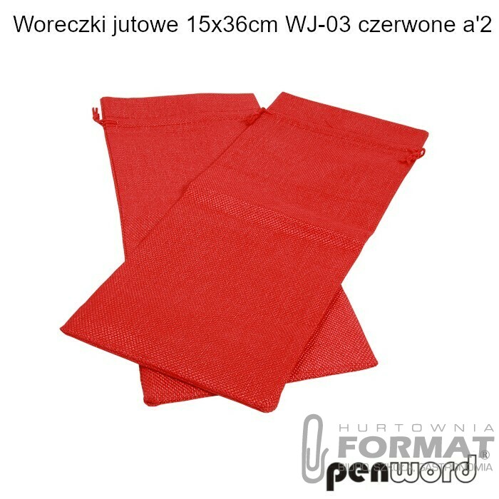 WORECZKI JUTOWE 15x36cm WJ-03 CZERWONE a'2 1