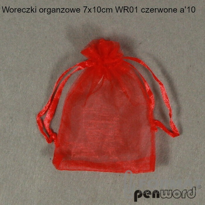 WORECZKI ORGANZOWE 7x10cm WR01 CZERWONE a'10 1