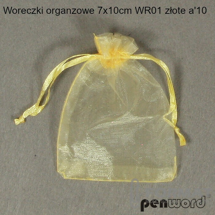 WORECZKI ORGANZOWE 7x10cm WR01 ZŁOTE a'10 1