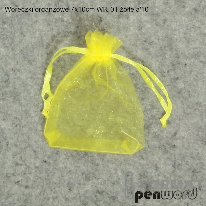 WORECZKI ORGANZOWE 7x10cm WR01 ŻÓŁTE a'10 1