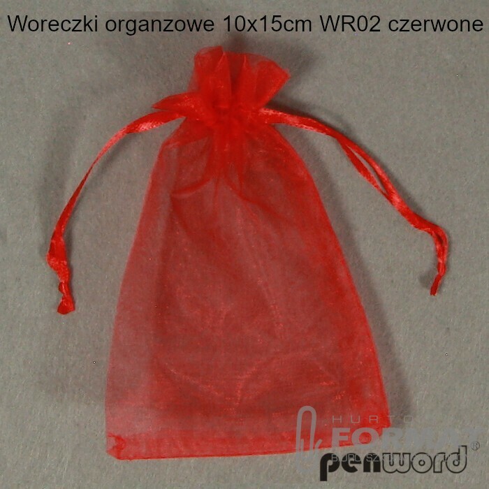 WORECZKI ORGANZOWE 10x15cm WR02 CZERWONE a'10 1