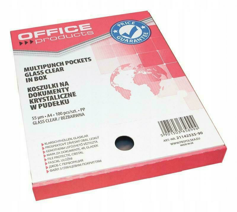 Koszulki Office Products A4/55mikron krystaliczne 1
