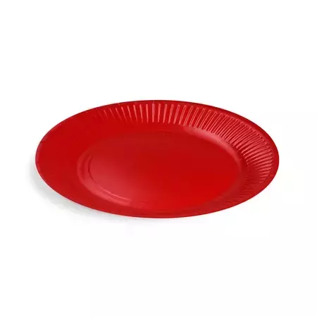 Talerz papierowy okrągły, czerwony, śr.23 cm, 10sz 1