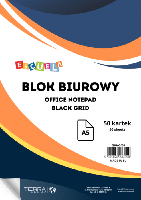 ESCUELA Blok biurowy A5 50k w kratkę 1