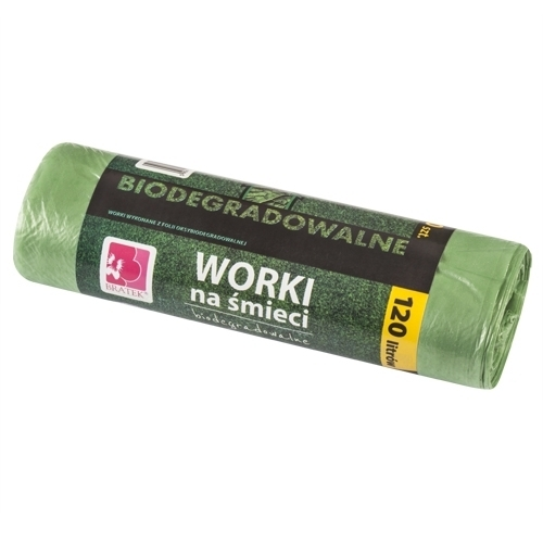 WORKI NA ŚMIECI 120L BIODEGRADOWALNE ZIELONE 120L 1