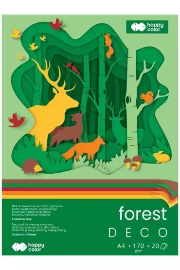BLOK HOBBY DECO A4/20 FOREST 170G/M2 5 KOLORÓW  1