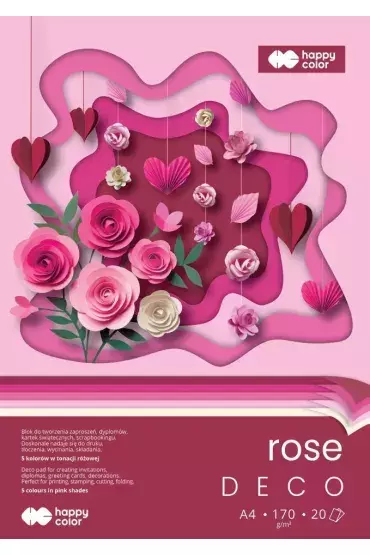 BLOK HOBBY DECO A4/20 ROSE 170G/M2 5 KOLORÓW  1