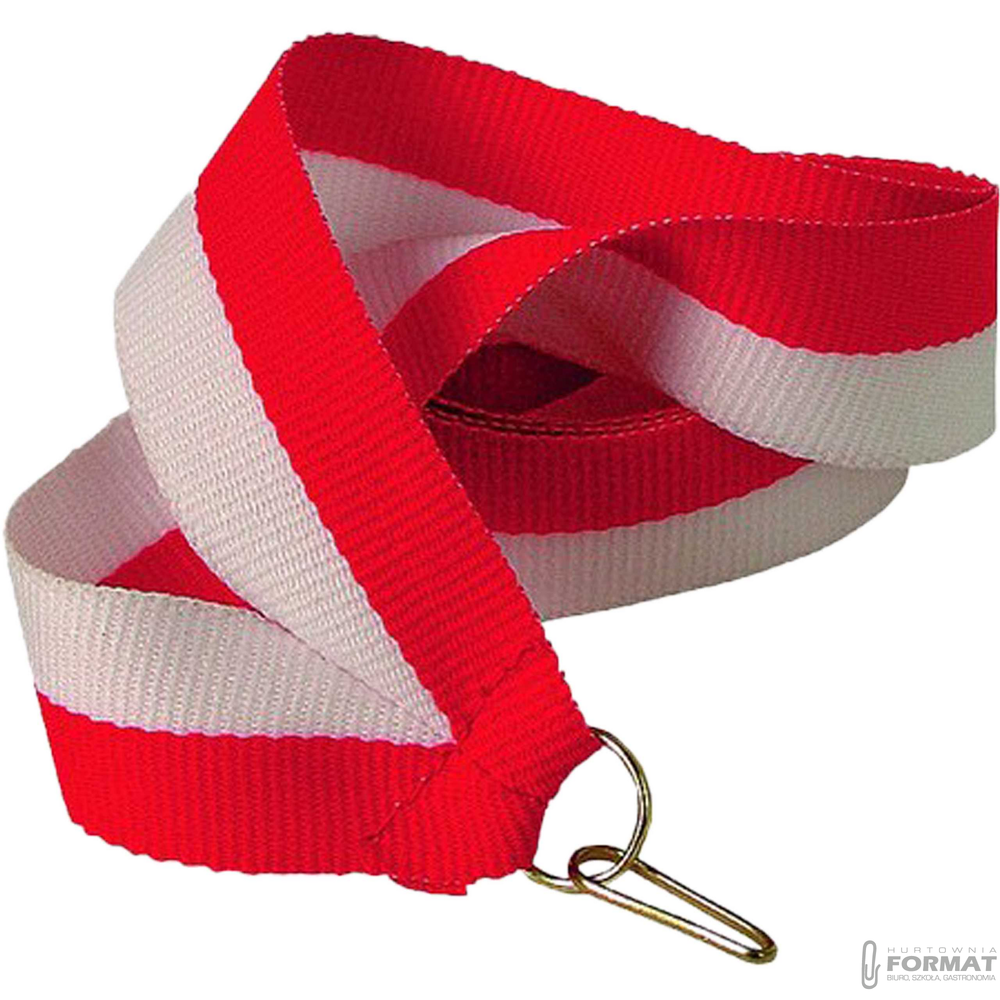 Wstążka - 11 mm  biało-czerwona 1