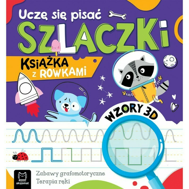 Uczę się pisać szlaczki. Książka z rowkami. Wzory 1