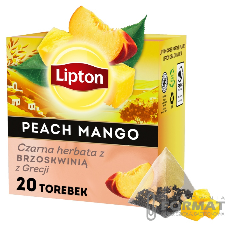 Herbata Lipton o smaku brzoskwini z mango 20 saszetek 1
